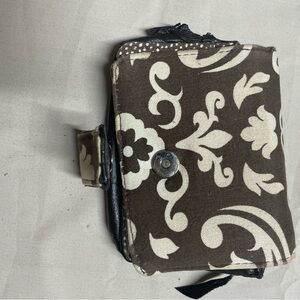 Thirty-One Brown and Cream Floral Wallet